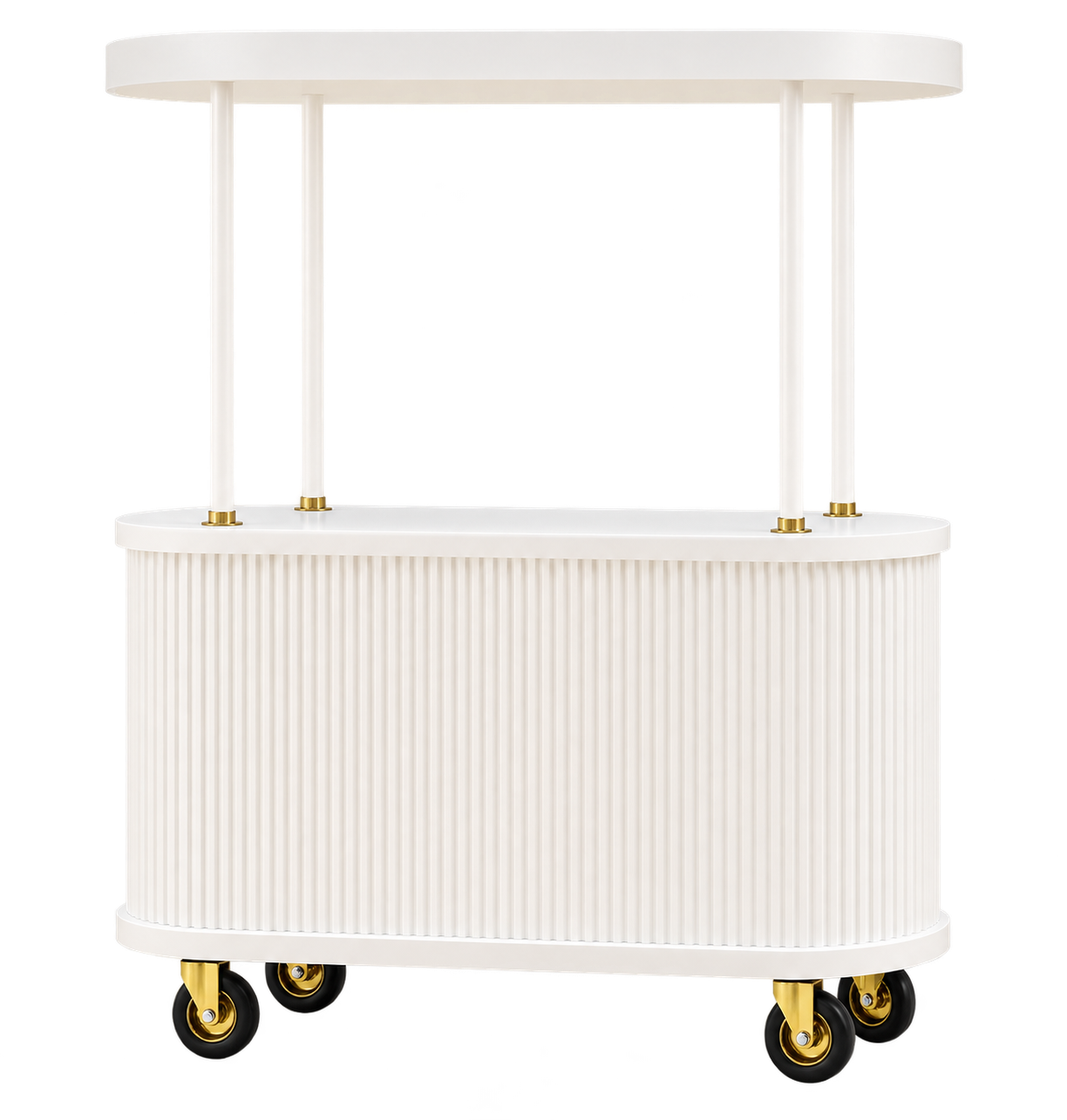 White fluted Drink Cart
